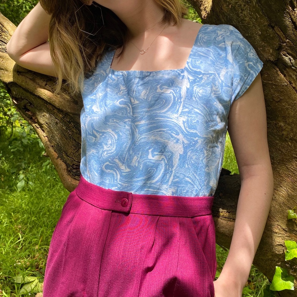 handcrafted blue acid melt top